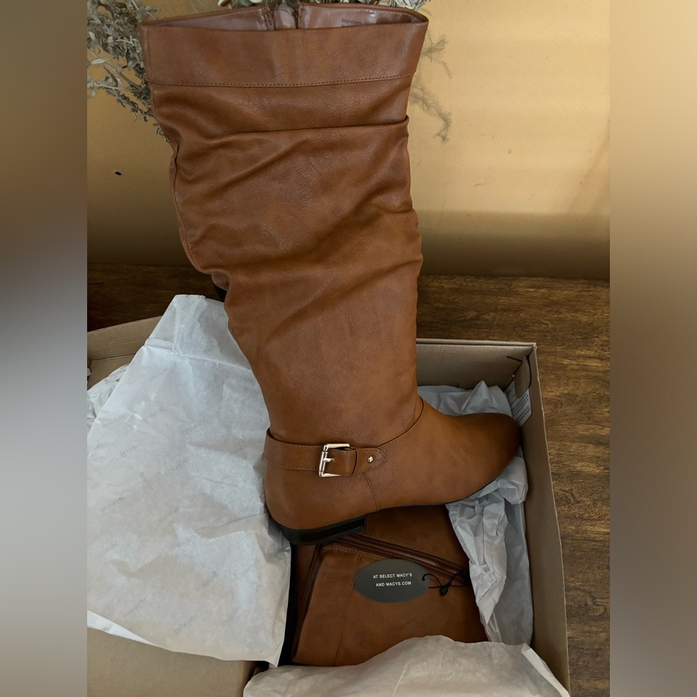 Brand new, women’s size 8M, boots, color is cognac.